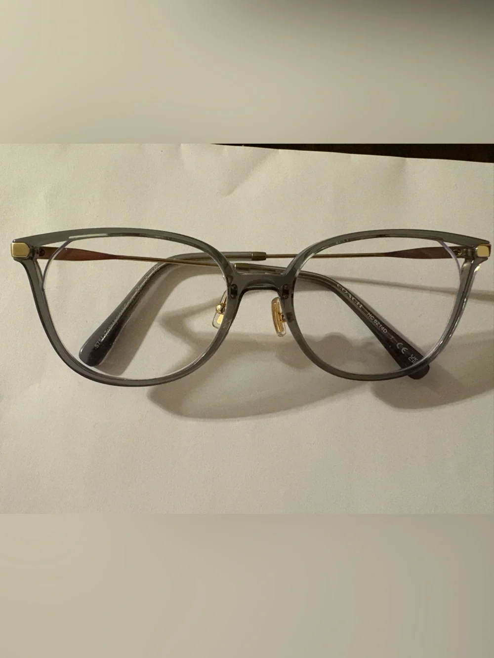 Coach Rounded Eyeglass Frames in Gray and Gold